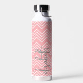 Trendy Chevron Pattern grote scriptnaam pastel Waterfles (Links)