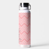 Trendy Chevron Pattern grote scriptnaam pastel Waterfles (Achterkant)