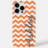 Trendy Chevron Pattern met naam - oranje grijs Case-Mate iPhone Case (Achterkant)