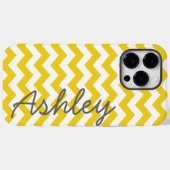 Trendy Chevron Pattern met naam - yellow grijy Case-Mate iPhone Case (Achterkant (horizontaal))