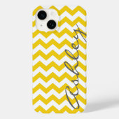 Trendy Chevron Pattern met naam - yellow grijy Case-Mate iPhone Case (Achterkant)
