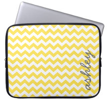 Trendy Chevron Pattern met naam - yellow grijy