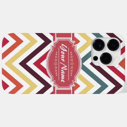 Trendy Chevron Pattern met persoonlijke naam Case-Mate iPhone Case (Achterkant (horizontaal))