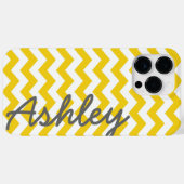 Trendy Chevron Pattern - scriptnaam geel grijs Case-Mate iPhone Case (Achterkant (horizontaal))