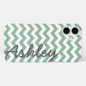 Trendy Chevron Pattern scriptnaam - mint grijs Case-Mate iPhone Case (Achterkant (horizontaal))