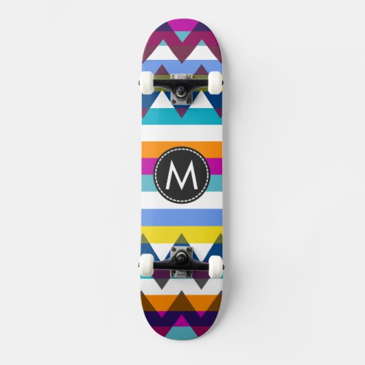 Trendy Chevron Strepen Patroon #12 Skateboard (Voorkant)