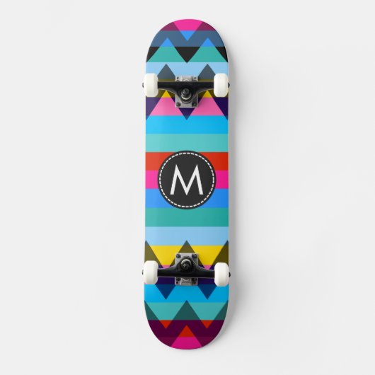 Trendy Chevron Strepen Patroon #27 Skateboard (Voorkant)