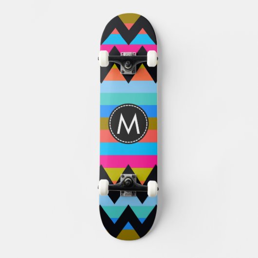Trendy Chevron Strepen Patroon #4 Skateboard (Voorkant)