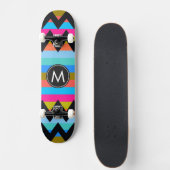 Trendy Chevron Strepen Patroon #4 Skateboard (Voorkant)