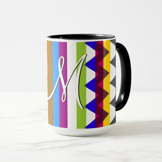 Trendy Chevron Stripes Pattern #14 Mok (Voorkant rechts)