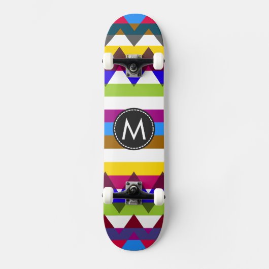 Trendy Chevron Stripes Pattern #14 Skateboard (Voorkant)