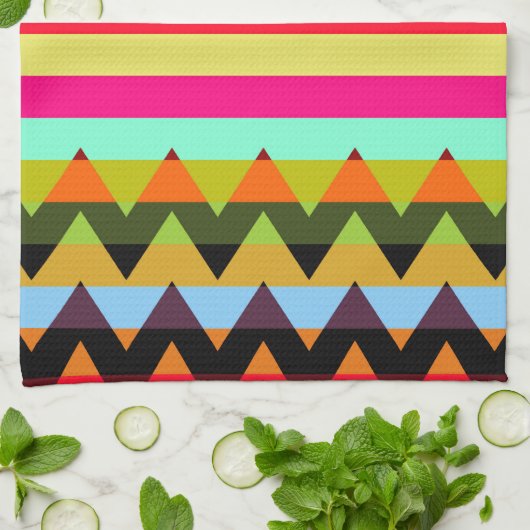 Trendy Chevron Stripes Pattern #16 Theedoek (Gevouwen)
