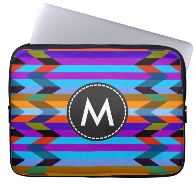 Trendy Chevron Stripes Pattern #18 Laptop Sleeve (Voorkant)