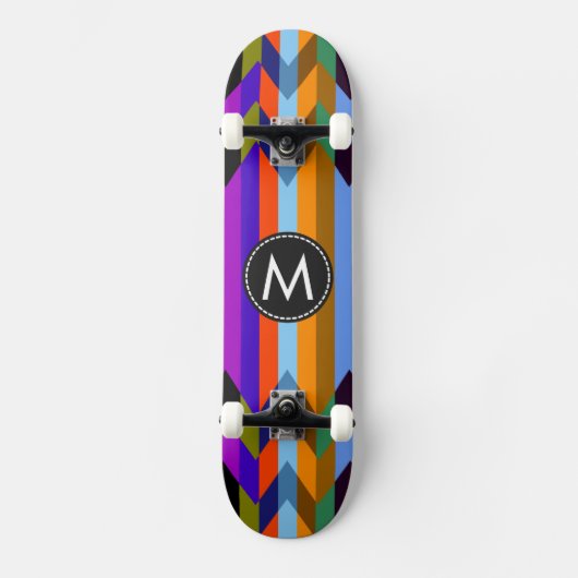 Trendy Chevron Stripes Pattern #18 Skateboard (Voorkant)