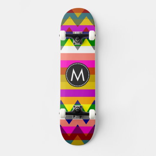 Trendy Chevron Stripes Pattern #20 Skateboard (Voorkant)
