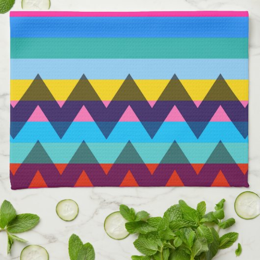 Trendy Chevron Stripes Pattern #27 Theedoek (Gevouwen)
