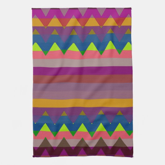 Trendy Chevron Stripes Pattern #6 Theedoek (Verticaal)