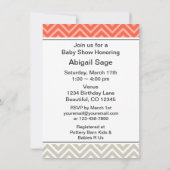 Trendy Chevron XOXO Baby shower Invitation Neutral Kaart (Achterkant)