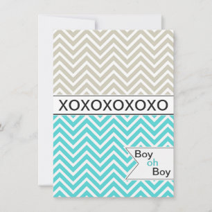 Trendy Chevron XOXO Baby shower Uitnodiging ~ Jong