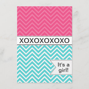 Trendy Chevron XOXO Baby shower Uitnodiging ~ Meis