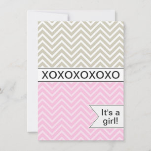 Trendy Chevron XOXO Baby shower Uitnodiging ~ Meis