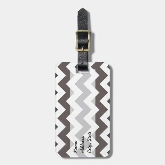 Trendy Chevron Zigzag Pattern 7 Bagagelabel (Voorkant verticaal)
