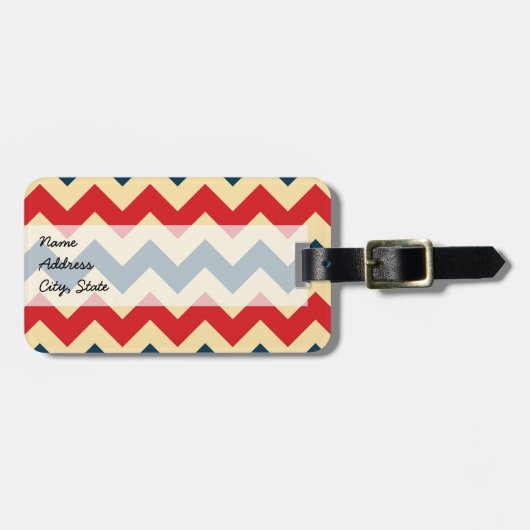 Trendy Chevron Zigzag Pattern Bagagelabel (Voorkant horizontaal)