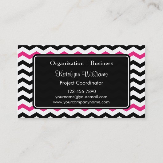 Trendy Chevron Zigzag Pattern Visitekaartjes (Voorkant)