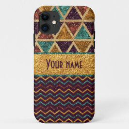 Trendy Chevrons Driehoeken Nep Goud Folie Glitters iPhone 11 Hoesje