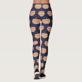 Trendy Chevrons pompoenen & marineblauw Leggings (Achterkant)