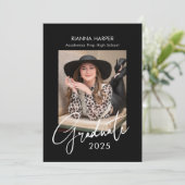 Trendy Chic 2 Foto's Afstuderen Open Huis Aankondiging (Staand voorkant)