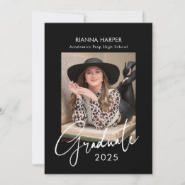 Trendy Chic 2 Foto's Afstuderen Open Huis Aankondiging