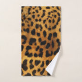 trendy chic animal patroon brown leopard print bad handdoek (Handdoek)
