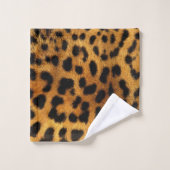 trendy chic animal patroon brown leopard print bad handdoek (Wasdoekje)