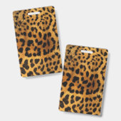 trendy chic animal patroon brown leopard print badge (Voor- en achterkant)