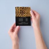 trendy chic animal patroon brown leopard print flyer (Hand)