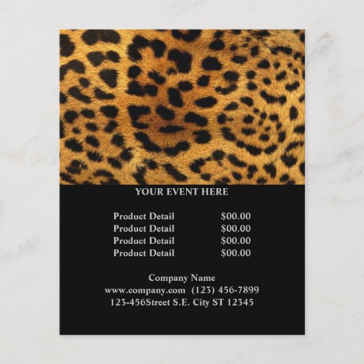 trendy chic animal patroon brown leopard print flyer (Voorkant)