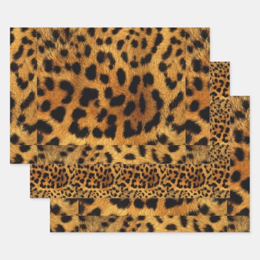 trendy chic animal patroon brown leopard print inpakpapier vel (Set)