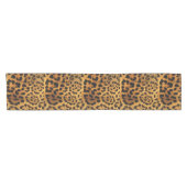 trendy chic animal patroon brown leopard print korte tafelloper (Horizontaal)