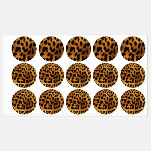 trendy chic animal patroon brown leopard print labels (Vel)