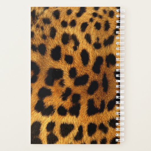 trendy chic animal patroon brown leopard print planner (Achterkant)