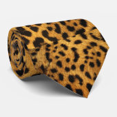 trendy chic animal patroon brown leopard print stropdas (Opgerold)