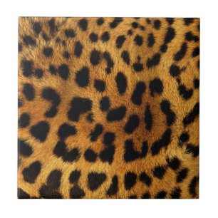 trendy chic animal patroon brown leopard print tegeltje