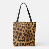 trendy chic animal patroon brown leopard print tote bag (Achterkant)