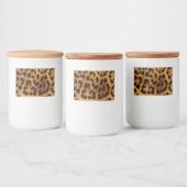 trendy chic animal patroon brown leopard print voedselcontainer etiket (Flessen)