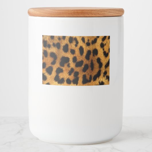 trendy chic animal patroon brown leopard print voedselcontainer etiket (Voorkant)
