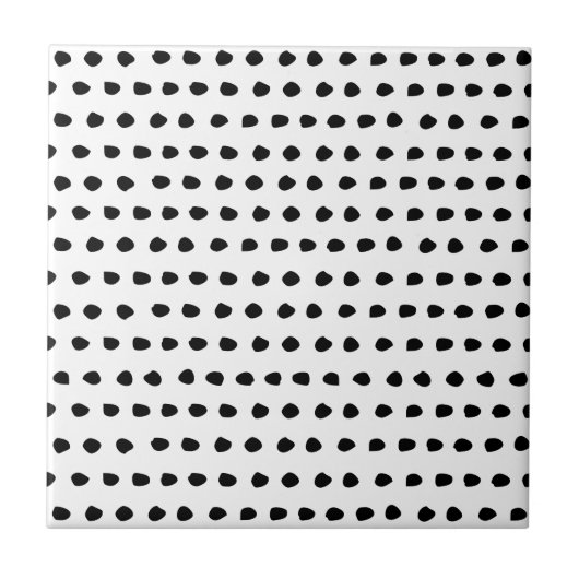 Trendy Chic Black en White Stippen Pattern Tegeltje (Voorkant)
