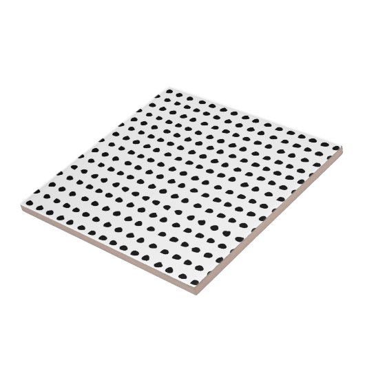 Trendy Chic Black en White Stippen Pattern Tegeltje (Zijkant)