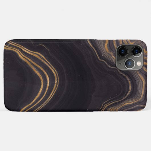 Trendy Chic Black Gold Agate Marble Case-Mate iPhone Case (Achterkant (horizontaal))