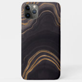 Trendy Chic Black Gold Agate Marble Case-Mate iPhone Case (Achterkant)